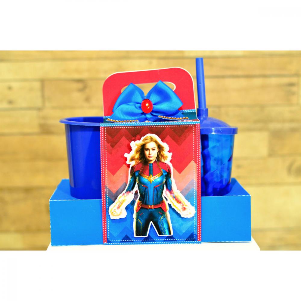 Arquivo de Corte Kit Cineminha Capitã Marvel -Balde 1L Copo 300m