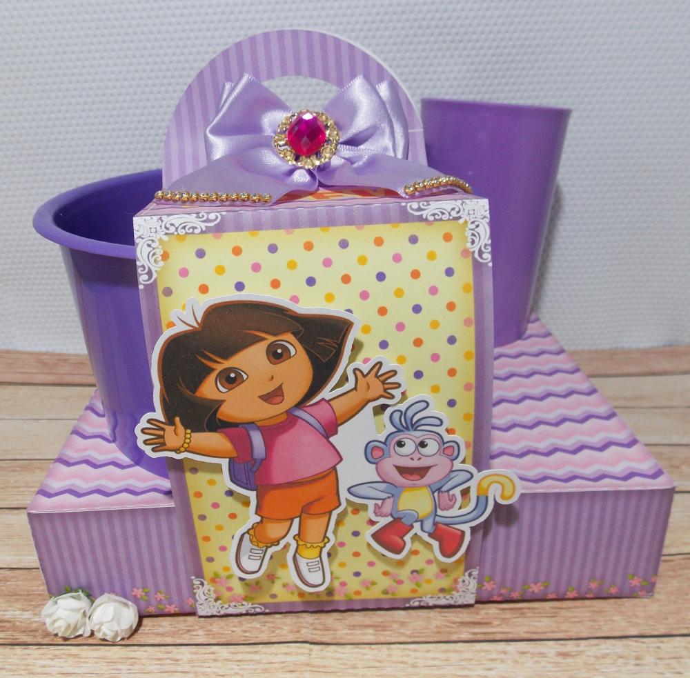 Arquivo de Corte Kit Cineminha Dora Aventureira -Balde 1L Copo 30