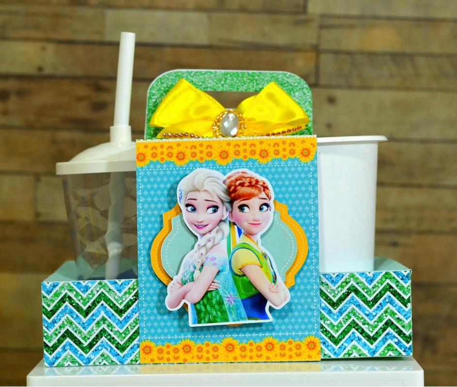 Arquivo de Corte Kit Cineminha Frozen 01 -Balde 1L Copo 300ml- St