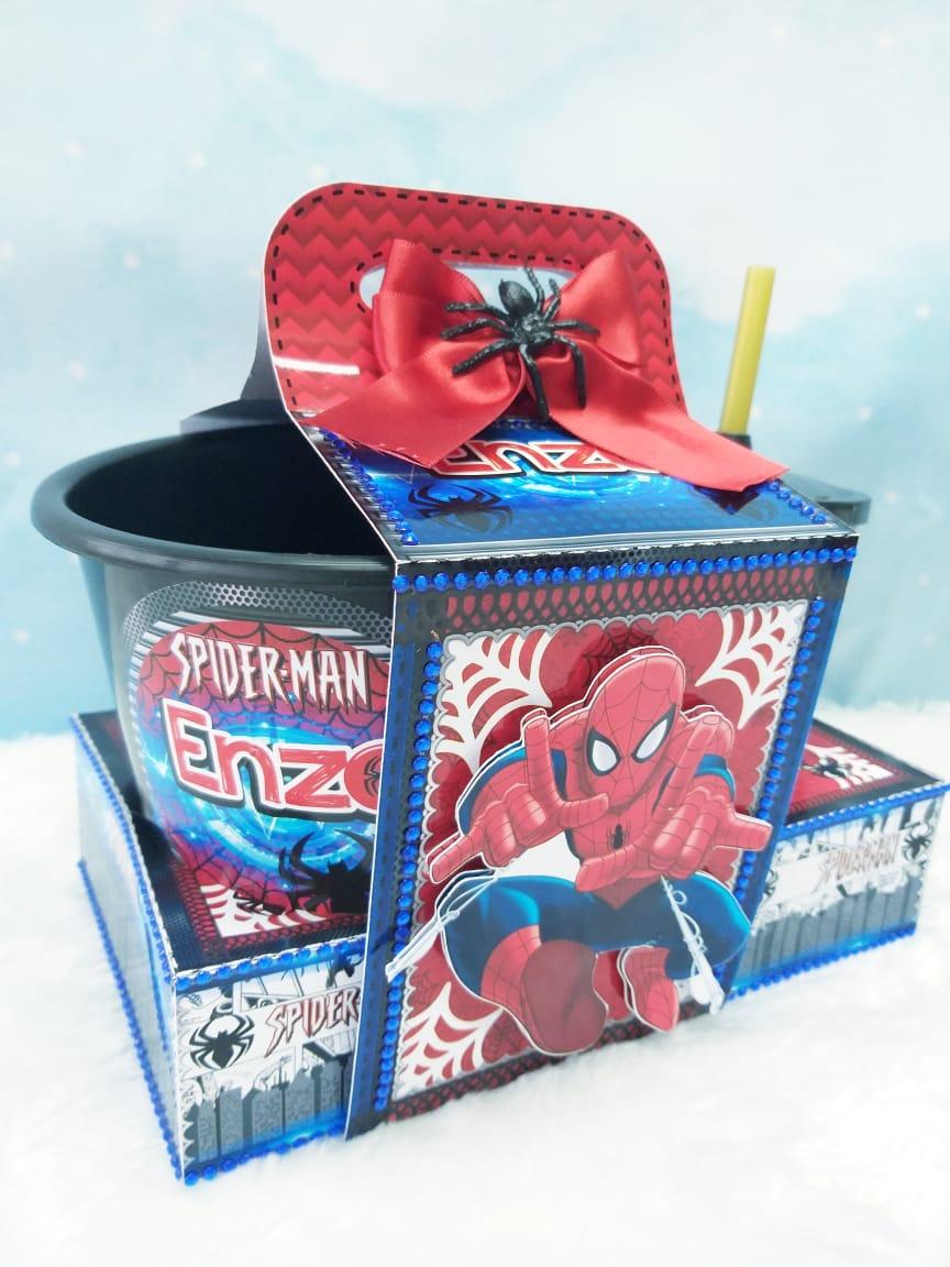 Arquivo de Corte Kit Cineminha Homem Aranha -Balde 1L Copo 300ml-