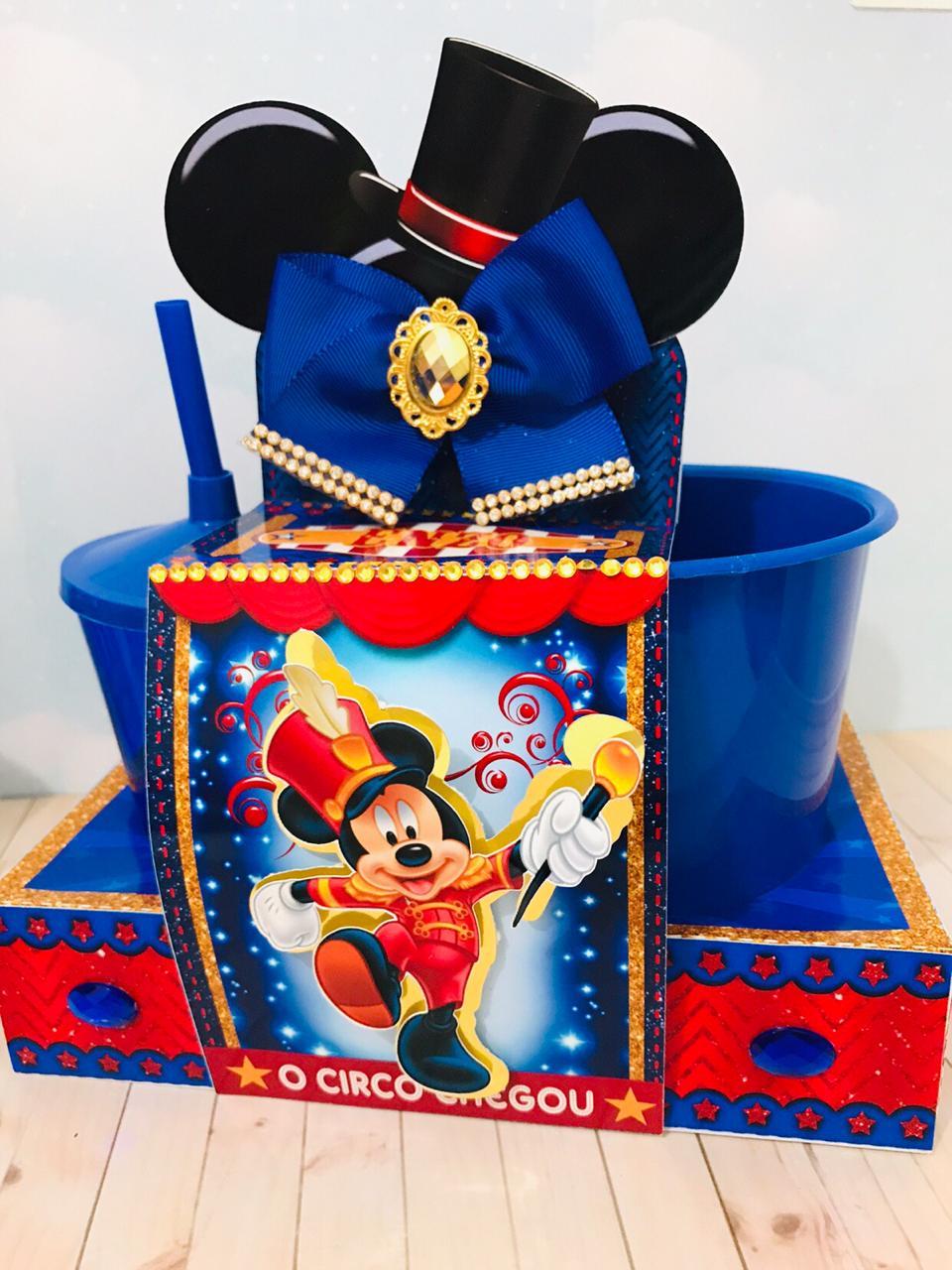 Arquivo de Corte Kit Cineminha Mickey Circo -Balde 1L Copo 300ml-