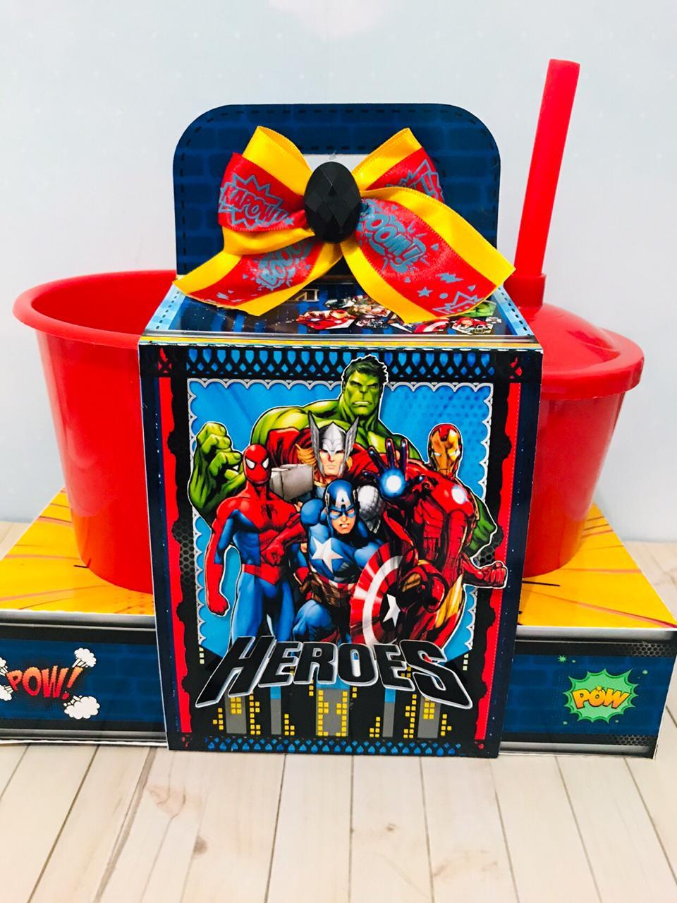 Arquivo de Corte Kit Cineminha Vingadores 01 -Balde 1L Copo 300ml