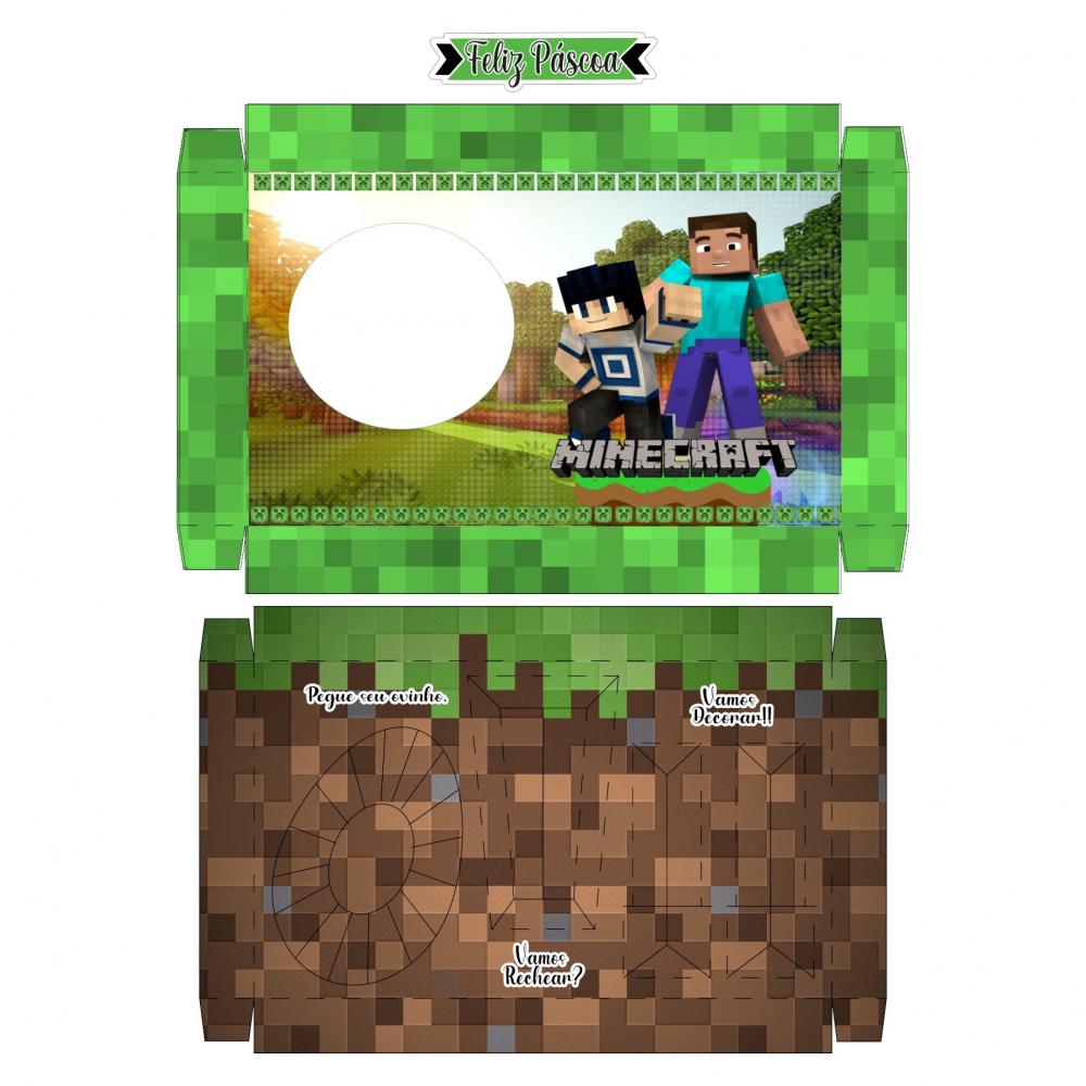 Arquivo de Corte Caixa Mini Confeiteiro Minecraft 11 - STUDIO/PDF