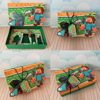 Arquivo de Corte Caixa Mini Confeiteiro Minecraft 12 - STUDIO/PDF