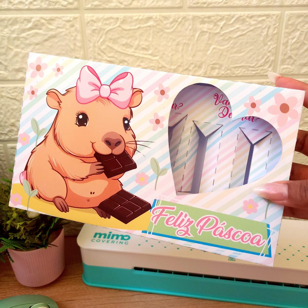 Arquivo de Corte Caixa Mini Confeiteiro Capivara 05 - STUDIO/PDF