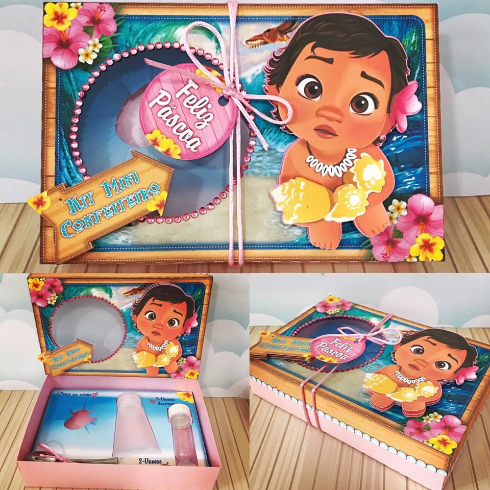 Arquivo de Corte Caixa Mini Confeiteiro Moana 01 - STUDIO/PDF