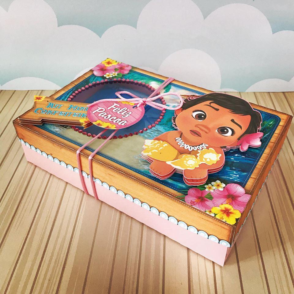 Arquivo de Corte Caixa Mini Confeiteiro Moana 01 - STUDIO/PDF