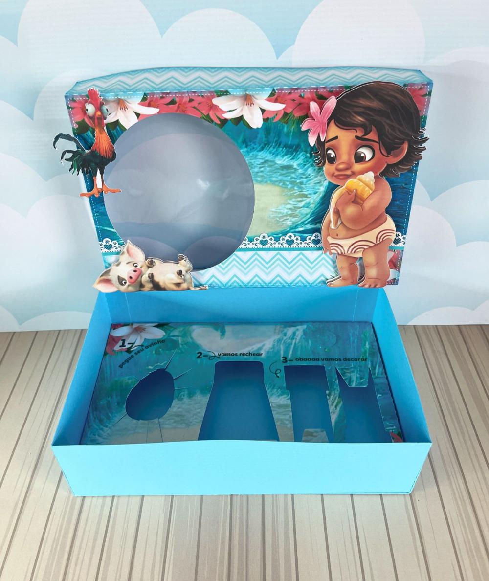 Arquivo de Corte Caixa Mini Confeiteiro Moana 08 - STUDIO/PDF/PNG