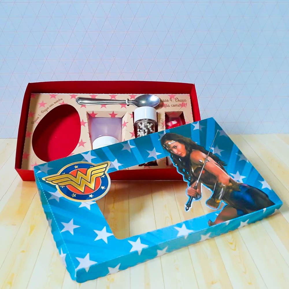 Arquivo de Corte Caixa Mini Confeiteiro Mulher Maravilha 04 - STU