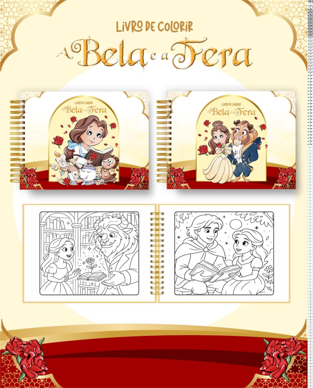 Arquivo Digital Livro de Colorir A Bela e a Fera PDF