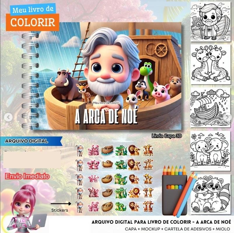 Arquivo Digital Livro de Colorir Arca de Noé 01 PDF