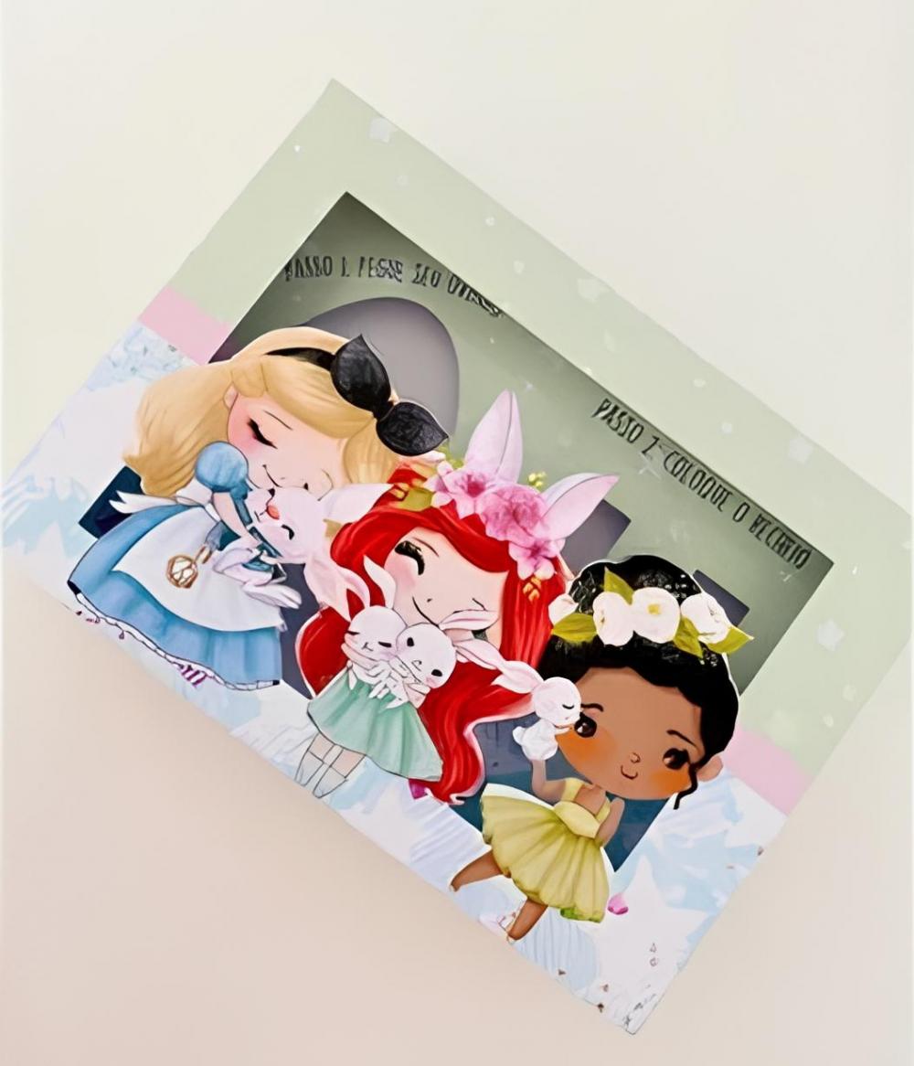 Arquivo de Corte Caixa Mini Confeiteiro Princesas 12 - Studio/PDF