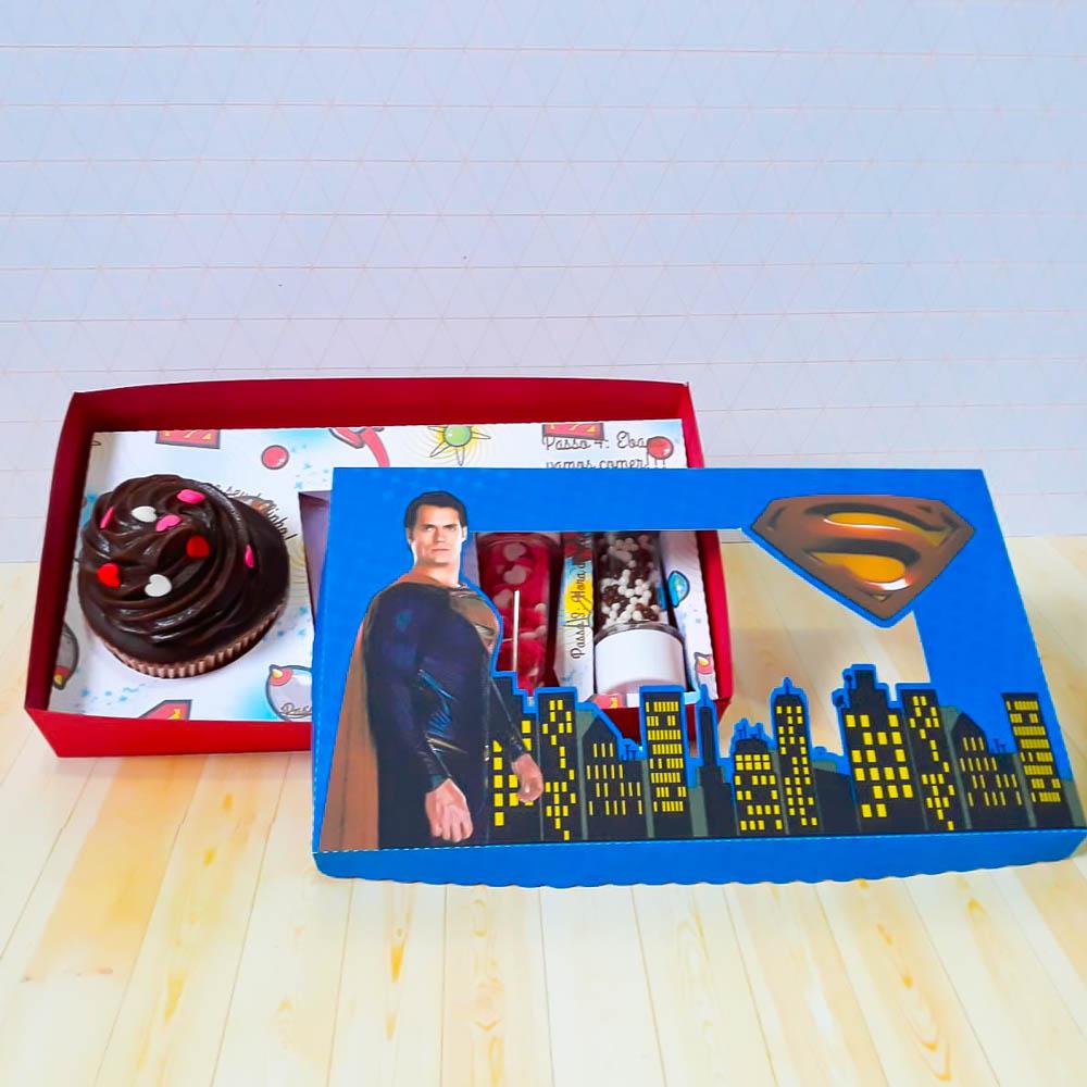 Arquivo de Corte Caixa Mini Confeiteiro Superman 01 - STUDIO/PDF