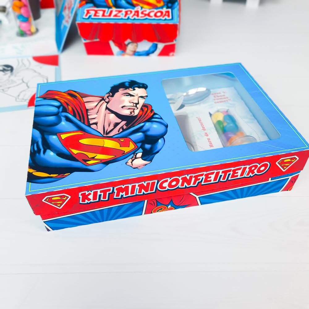 Arquivo de Corte Caixa Mini Confeiteiro Superman 02 - STUDIO/PDF