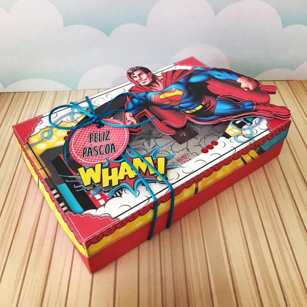 Arquivo de Corte Caixa Mini Confeiteiro Superman 04 - STUDIO/PDF/