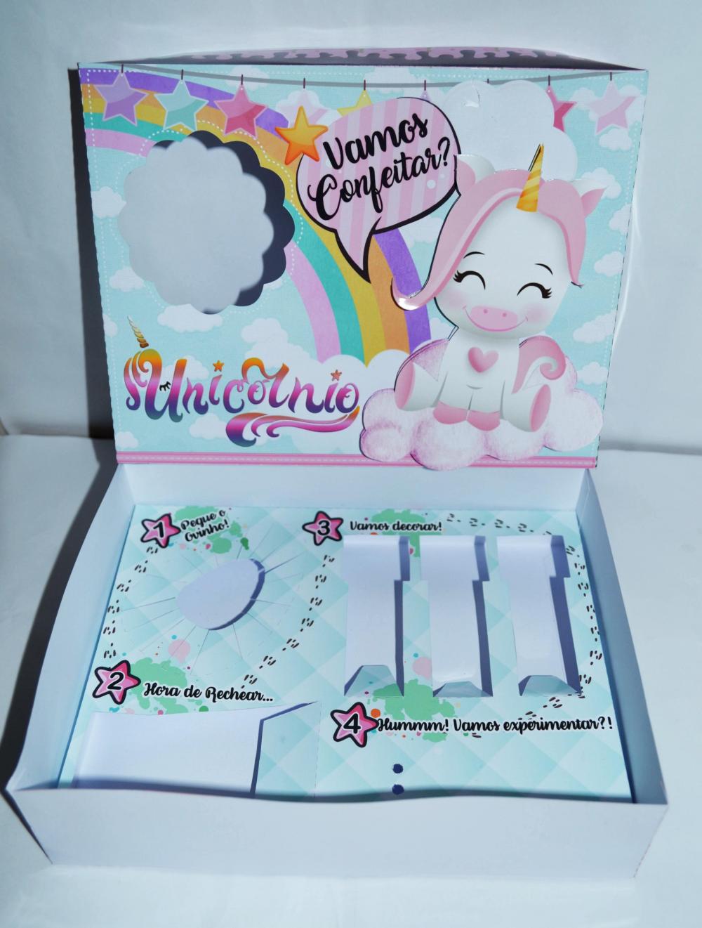 Arquivo de Corte Caixa Mini Confeiteiro Unicórnio 04 - STUDIO/PD