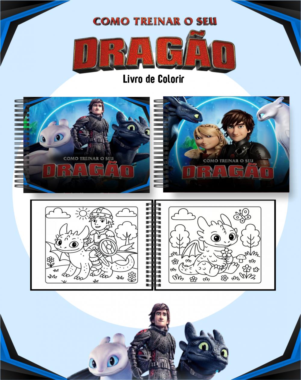 Arquivo Digital Livro de Colorir Como Treinar o Seu Dragão PDF