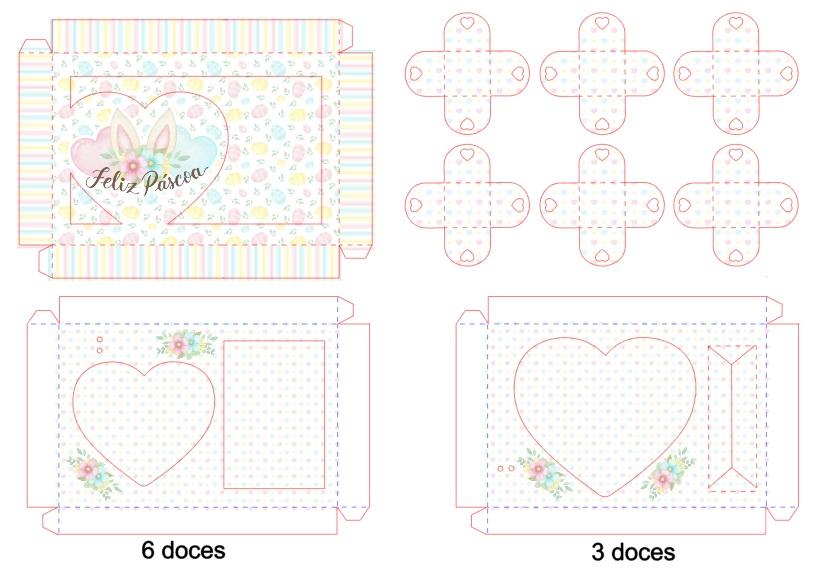 Arquivo de Corte Páscoa Caixa Coração com Doces  - Studio/PDF