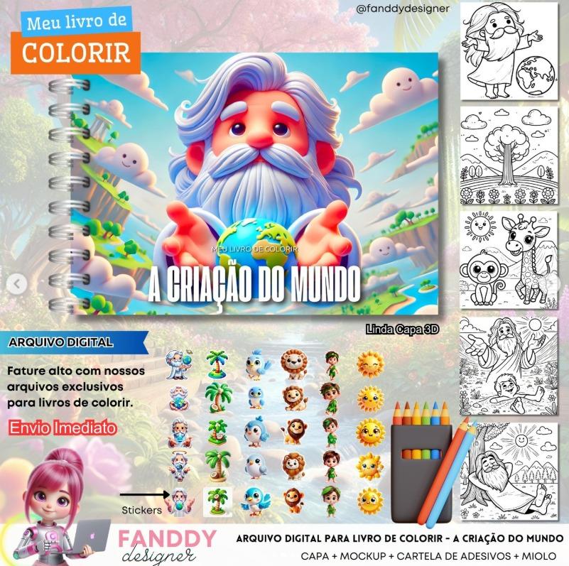 Arquivo Digital Livro de Colorir Cristão - A CRIAÇÃO DO MUNDO 