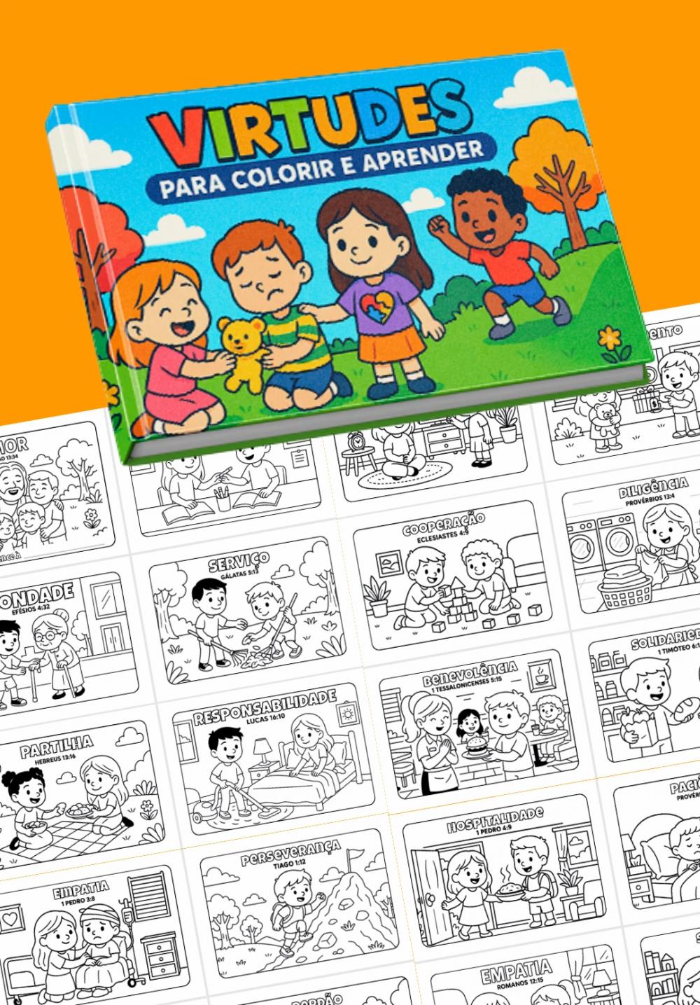 Arquivo Digital Livro de Colorir Cristão - VIRTUDES - PDF