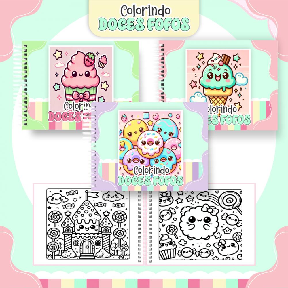 Arquivo Digital Livro de Colorir Doces Fofos - PDF
