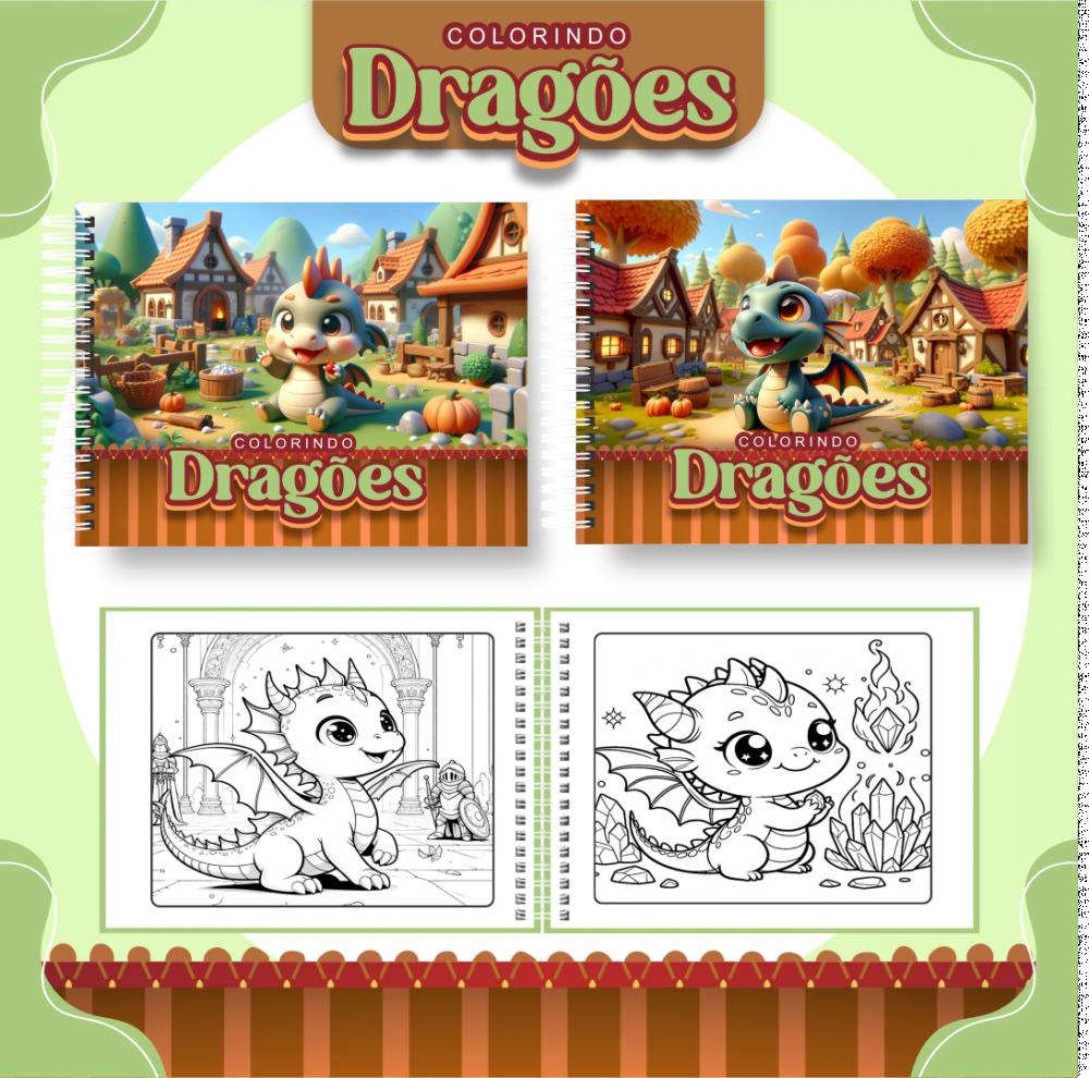 Arquivo Digital Livro de Colorir DRAGÕES - PDF