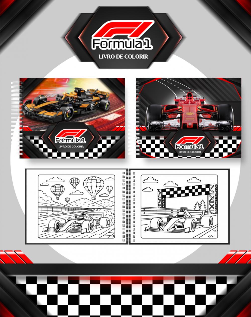 Arquivo Digital Livro de Colorir Fórmula 1 - PDF