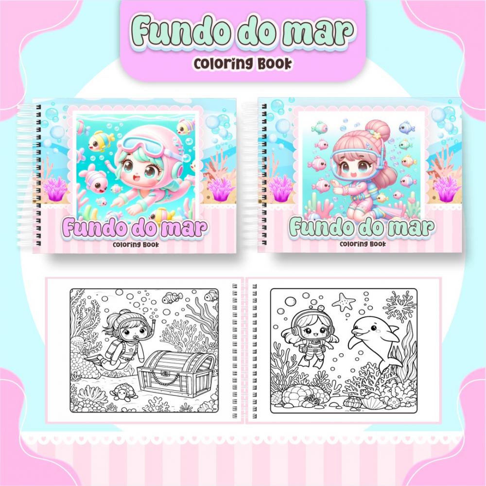 Arquivo Digital Livro de Colorir FUNDO DO MAR MENINA - PDF