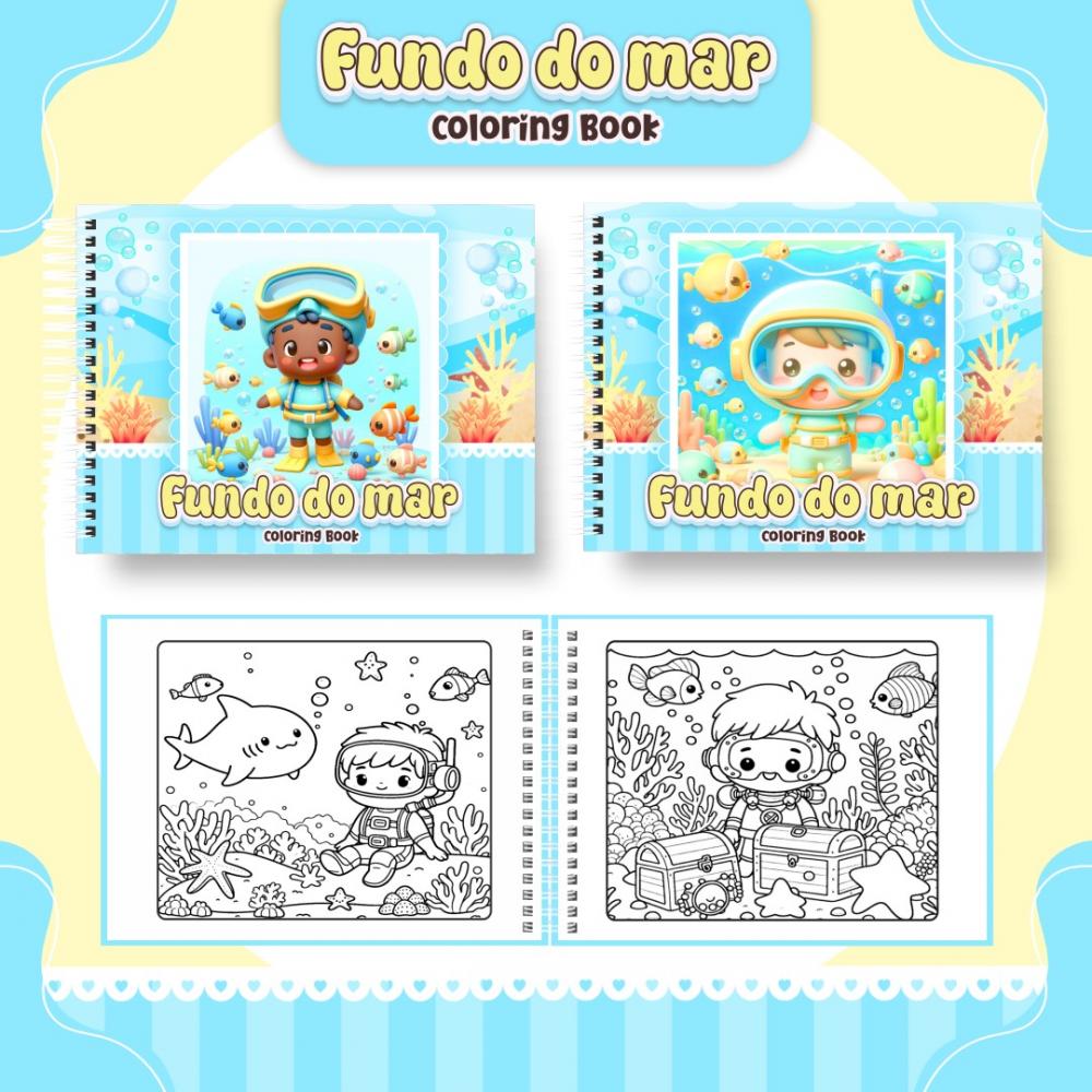 Arquivo Digital Livro de Colorir FUNDO DO MAR MENINO - PDF
