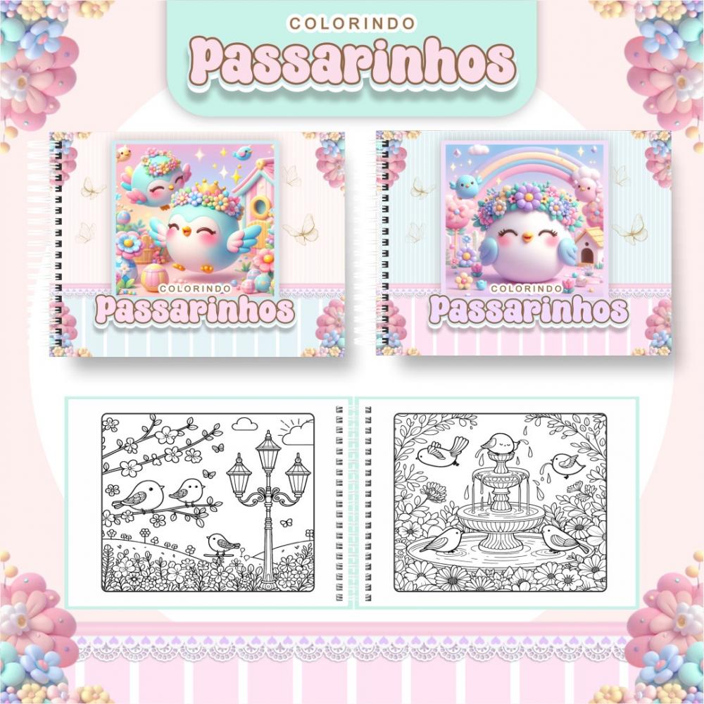 Arquivo Digital Livro de Colorir JARDIM DE PASSARINHOS - PDF