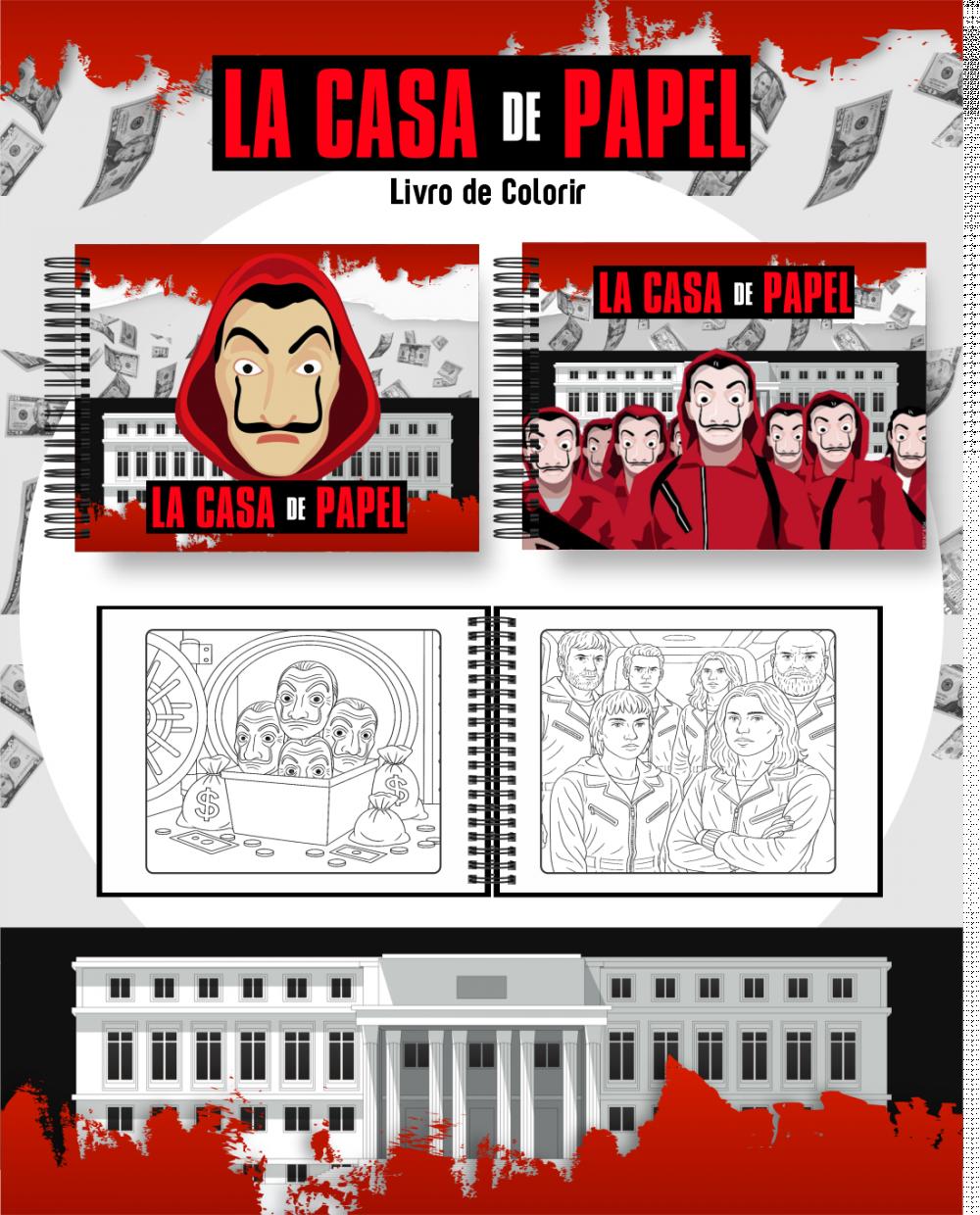 Arquivo Digital Livro de Colorir LA CASA DE PAPEL - PDF