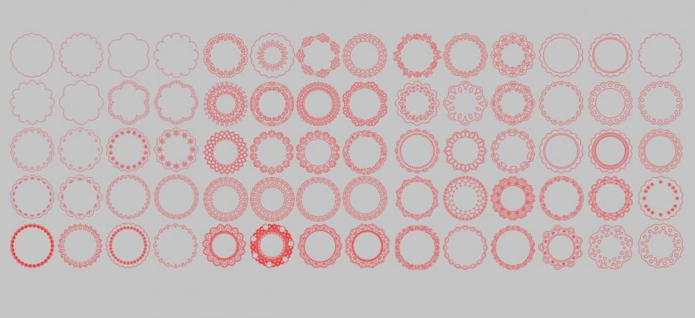 Arquivo de Corte 70 Doilies Escalopes Somente STUDIO