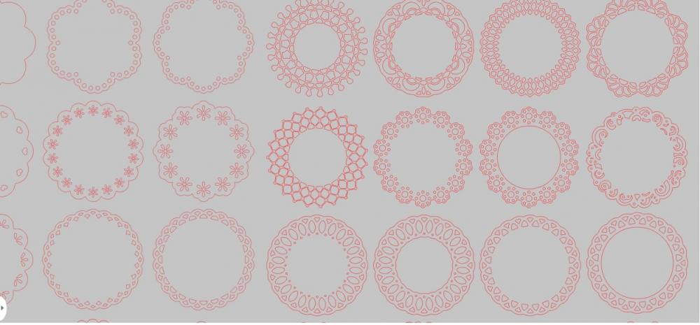 Arquivo de Corte 70 Doilies Escalopes Somente STUDIO