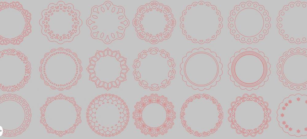 Arquivo de Corte 70 Doilies Escalopes Somente STUDIO