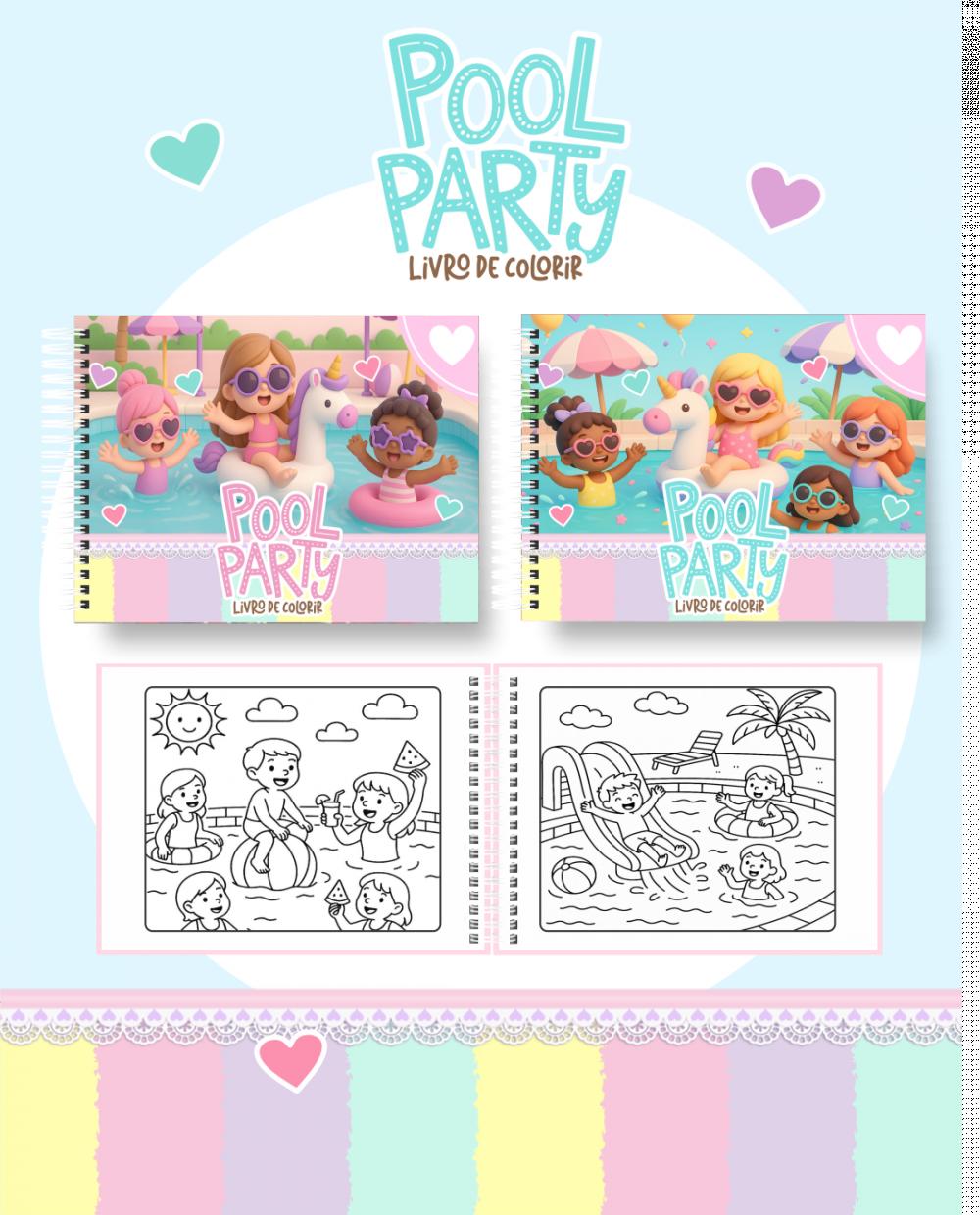 Arquivo Digital Livro de Colorir POOL PARTY - PDF