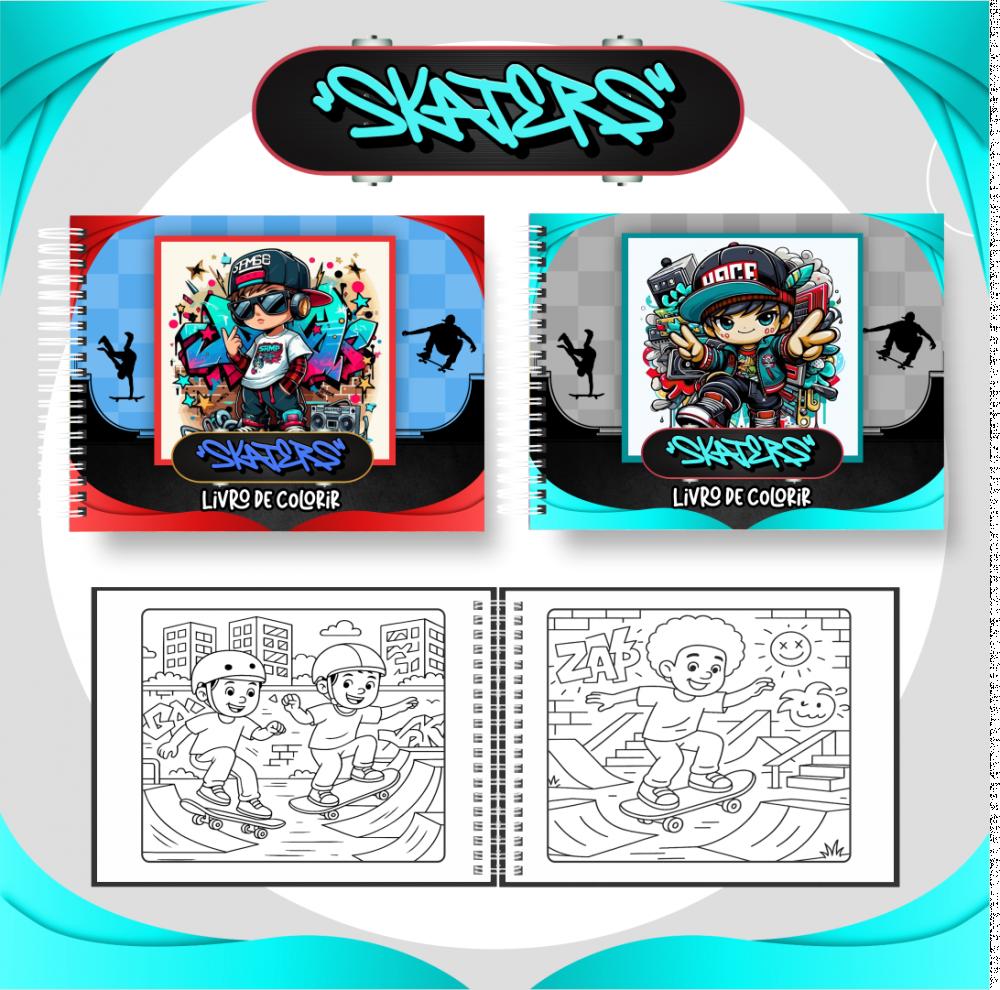 Arquivo Digital Livro de Colorir SKATERS - PDF