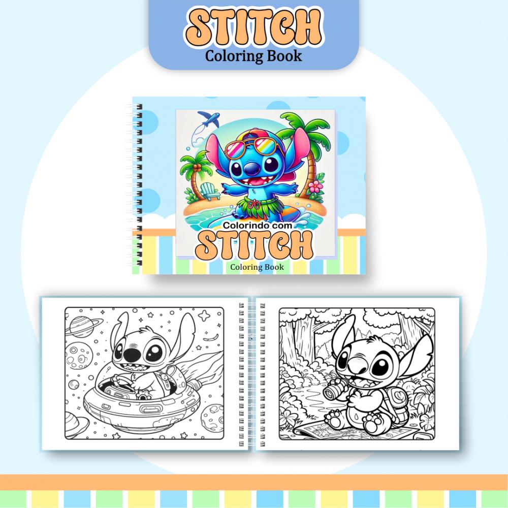 Arquivo Digital Livro de Colorir STITCH MENINO 01 - PDF