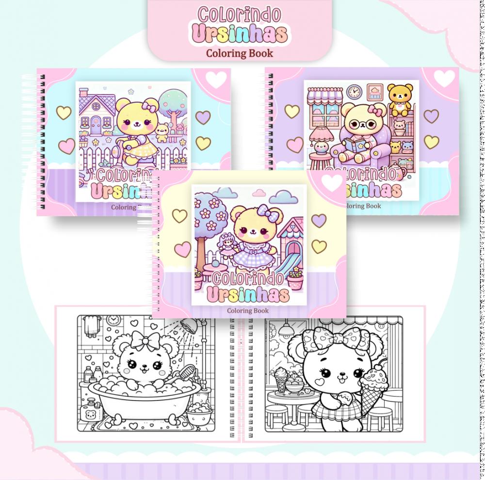 Arquivo Digital Livro de Colorir URSINHOS KAWAII - PDF