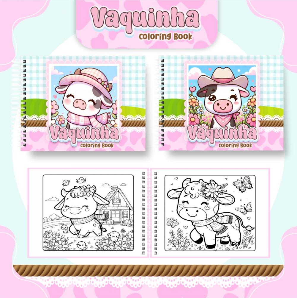 Arquivo Digital Livro de Colorir VAQUINHA CUTE - PDF