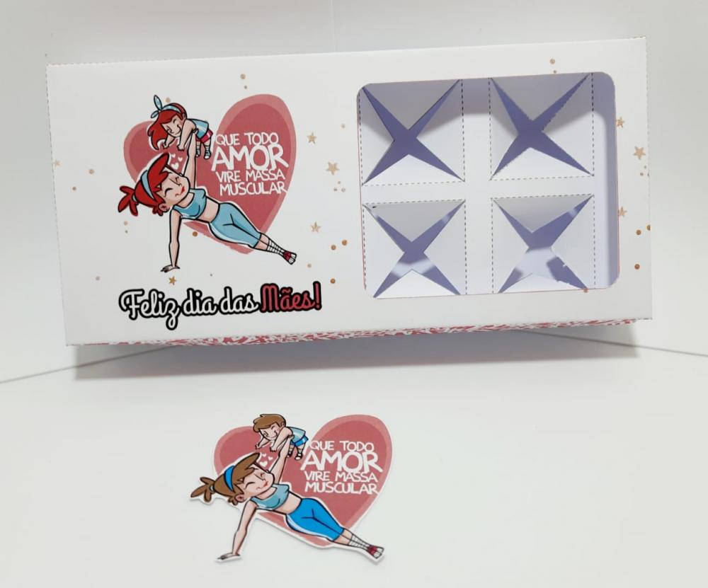 Arquivo de Corte Caixa para Barra Trufada 01 Dia das Mães - STUD