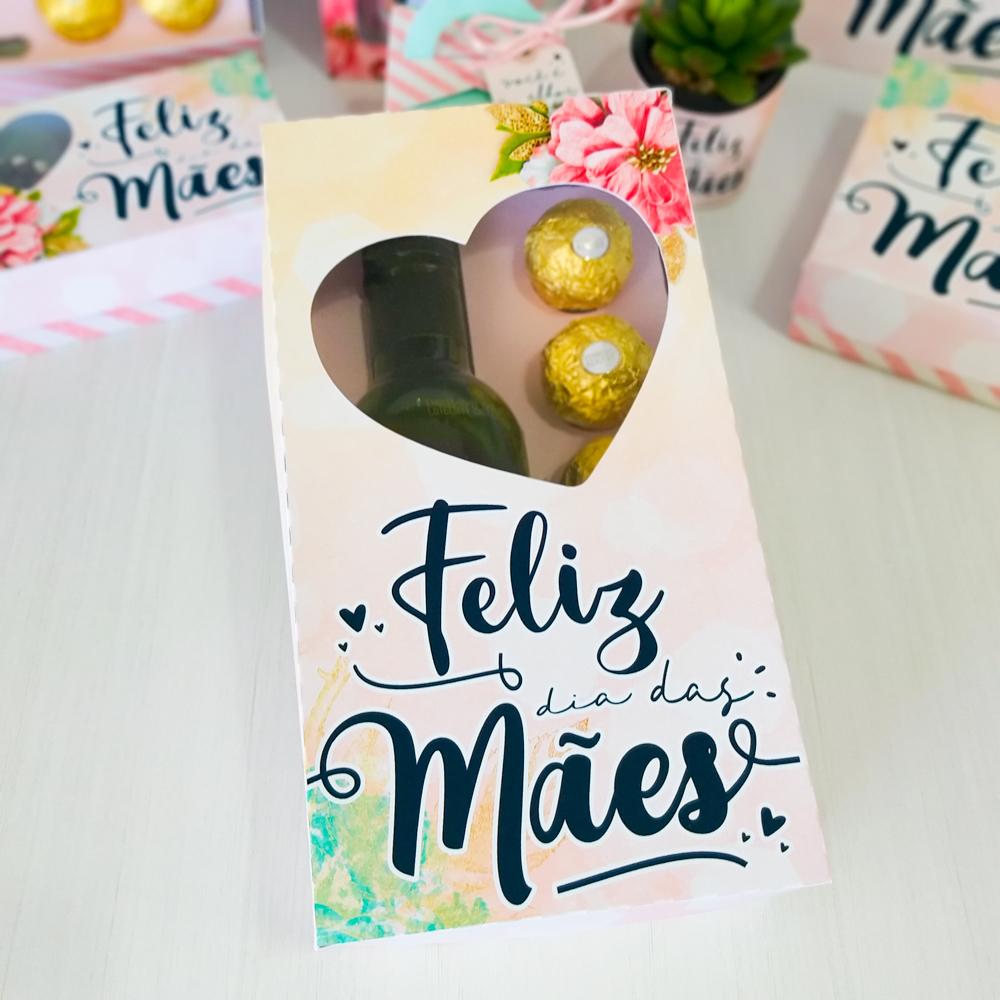Arquivo de Corte Caixa Mini Vinho e 5 Doces Dia das Mães - STUDI