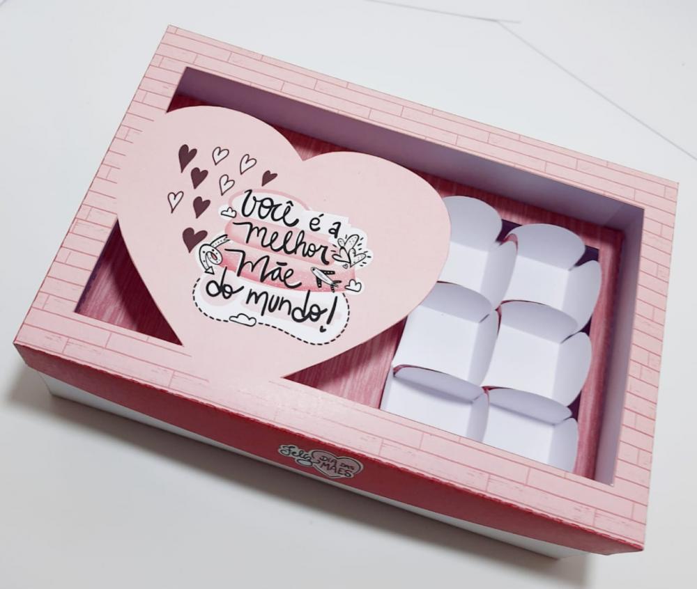 Arquivo de Corte Caixa Coração 200g e 500g Dia das Mães - STUD