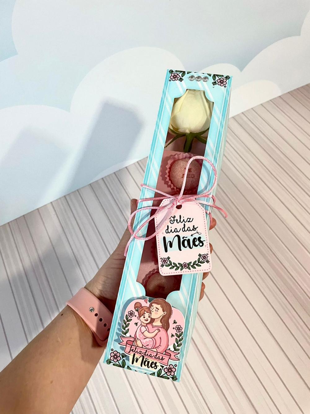 Arquivo de Corte Caixa 5 Doces Rosa 01 Dia das Mães - STUDIO/PDF