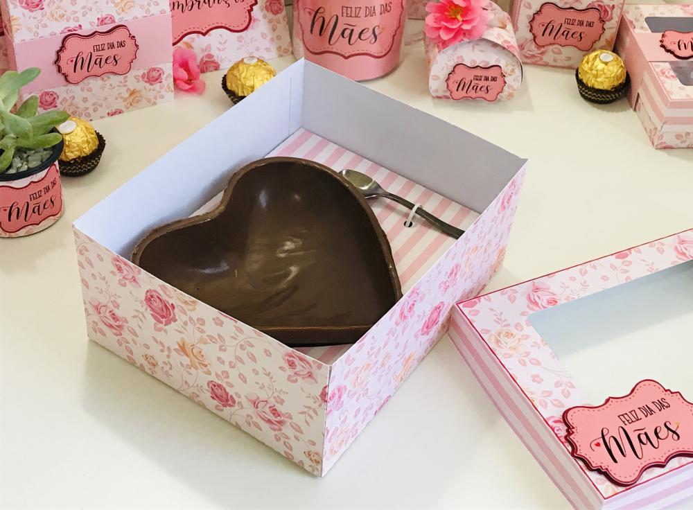Arquivo de Corte Caixa Coração de Colher 500g Dia das Mães - S