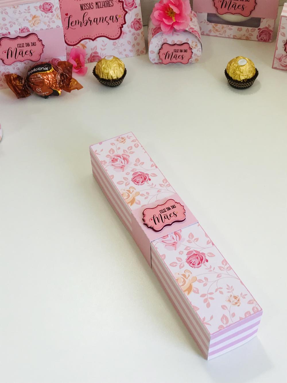 Arquivo de Corte Caixa 5 Doces Rosa 06 Dia das Mães - STUDIO/PDF