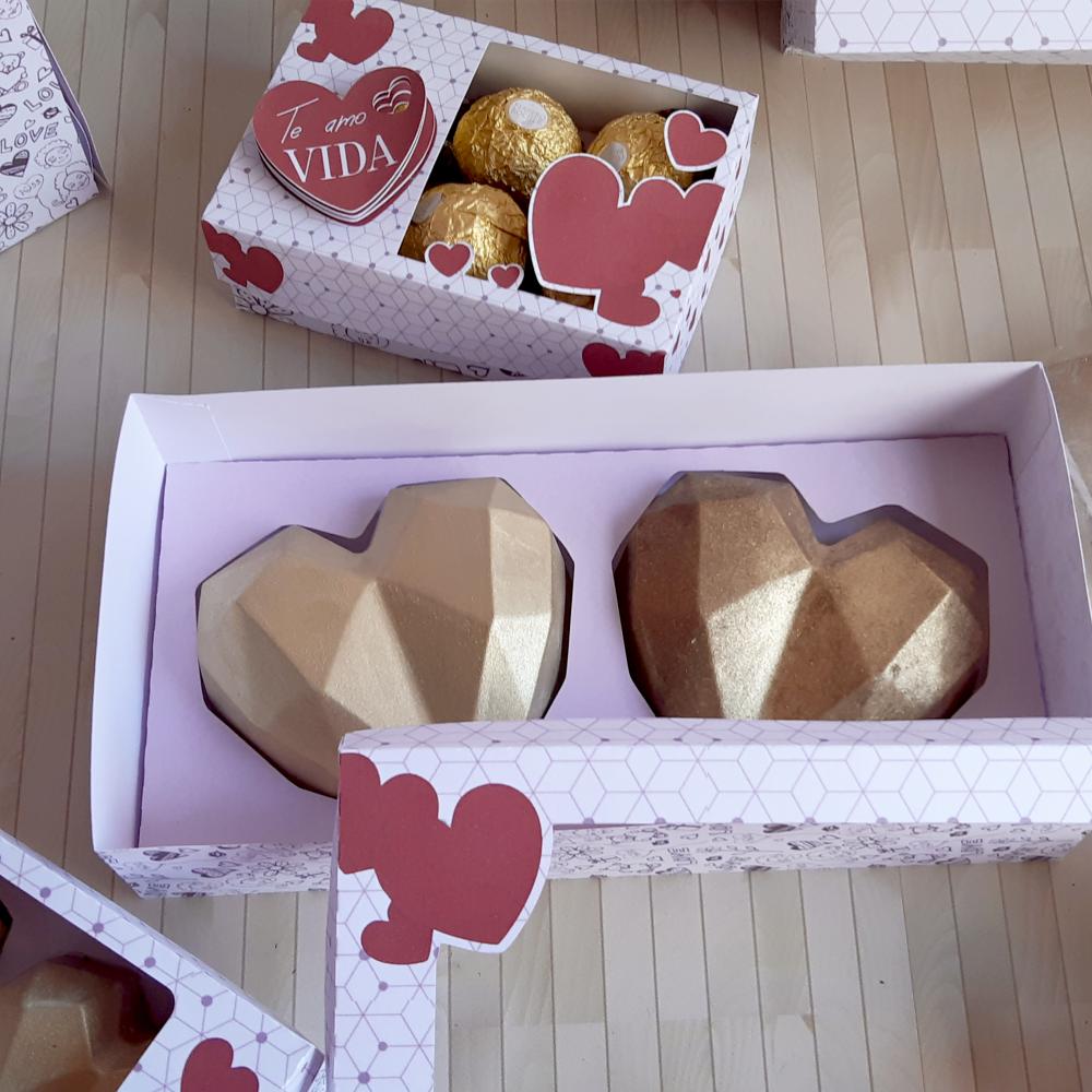 Arquivo de Corte Caixa 1 Coração e 6 Doces 01 - Dia dos Namorad