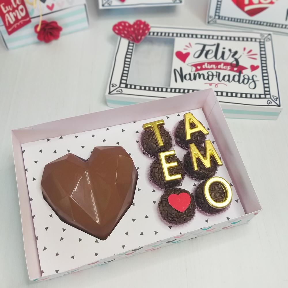 Arquivo de Corte Caixa 1 Coração e 6 Doces 02 - Dia dos Namorad