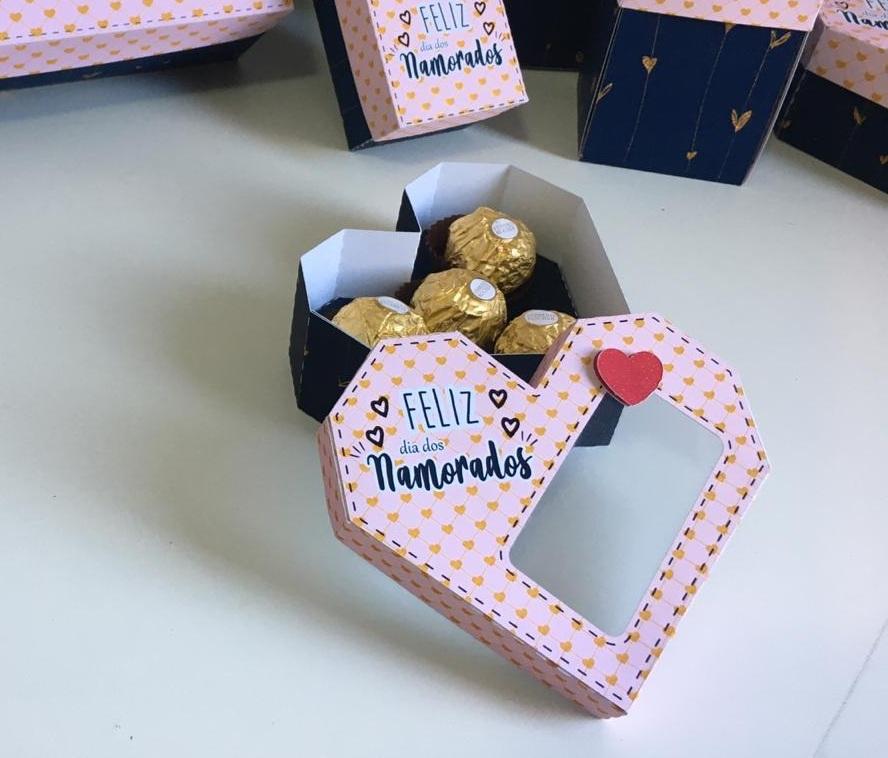 Arquivo de Corte Caixa Coração 10 - 4 Doces - Dia dos Namorados