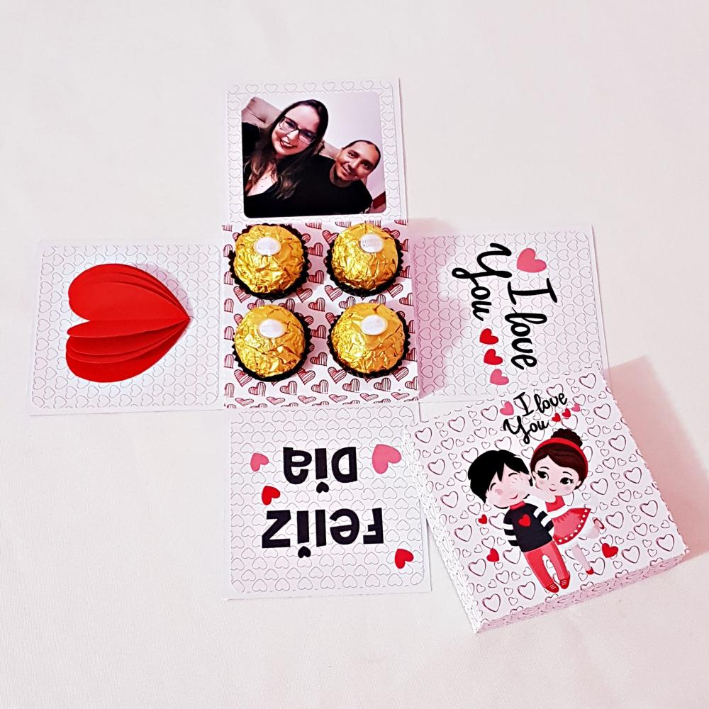 Arquivo de Corte Caixa Explosão 4 Doces 02 - Dia dos Namorados -