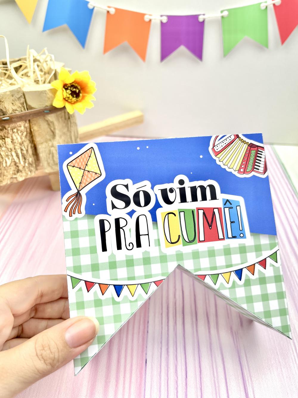Arquivo de Corte Caixa Bandeirinha Festa Junina 45 - DXF, SVG, PD